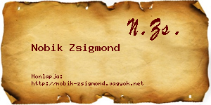 Nobik Zsigmond névjegykártya